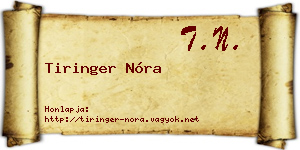 Tiringer Nóra névjegykártya