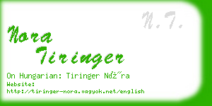 nora tiringer business card